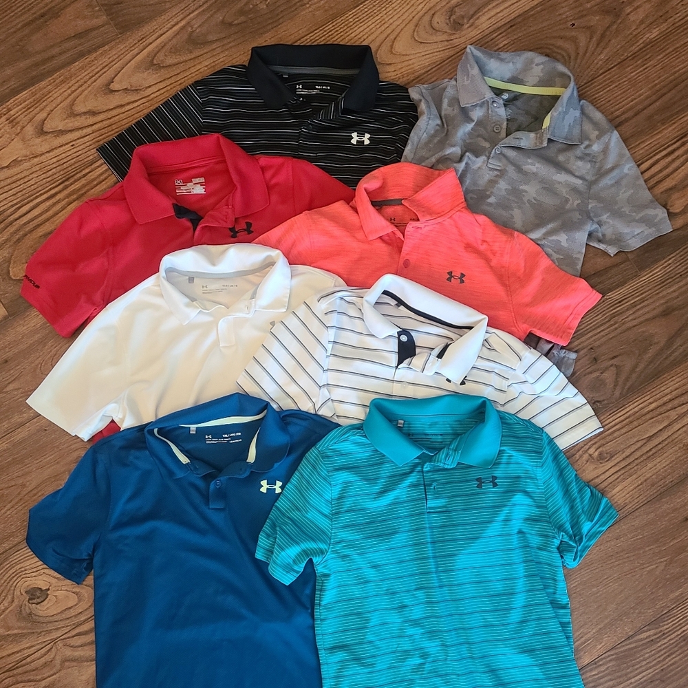 UA Under Armour Polo Golf - Dri-fit Heatgear Bundle Youth LG & XL